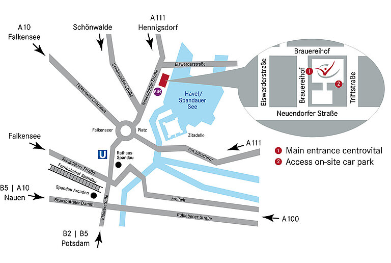 Arrival and Location centrovital Berlin